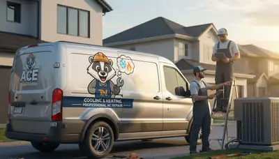 Professional AC repair technician servicing air conditioner unit in Knoxville, TN
