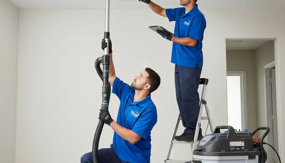 Technician cleaning air ducts for HVAC system in Knoxville, TN home | Five Star Cooling